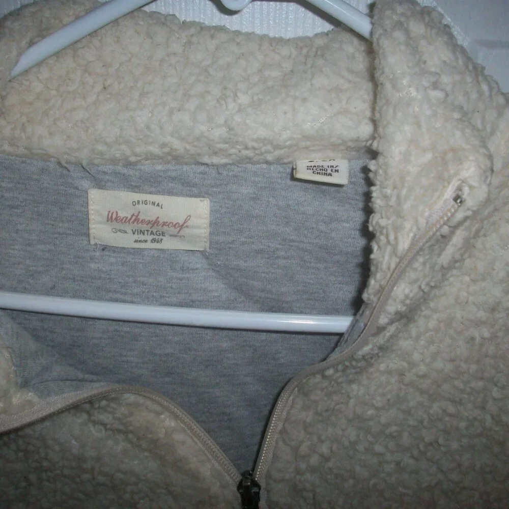 WEATHERPROOF Women's Sherpa Sweater Jacket long Sleeve Size Small S Cozy 1/4 Zip - Picture 10 of 11